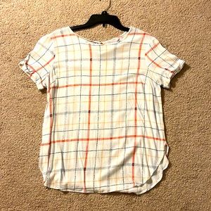White plaid design top
